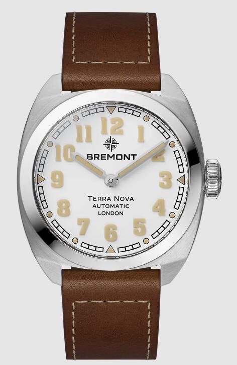 Best Bremont TERRA NOVA 38 White Dial leather strap Replica Watch
